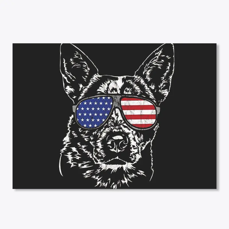 Cattle Dog America Flag