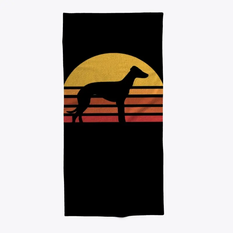 Retro Sun Italian Greyhound Silhouette